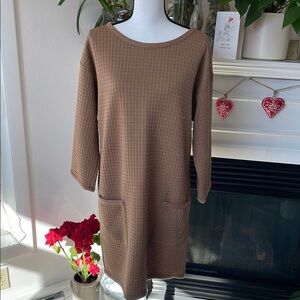 Brown Waffle Knit Dress